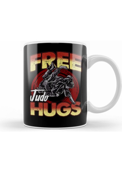 Funny Free Judo Hugs Mma Pun Kupa Bardak Porselen
