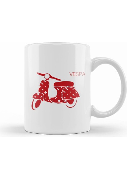 Red Vespa Kupa Bardak Porselen