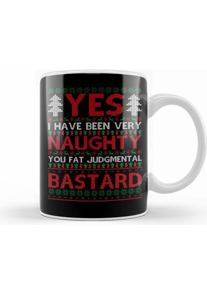 Yes I Have Been Naughty Rude Christmas Knit Pattern Kupa Bardak Porselen