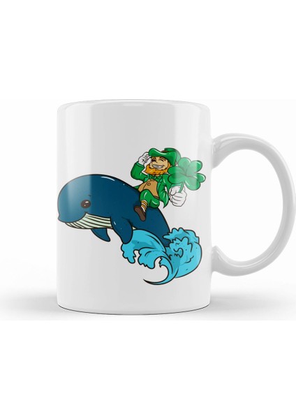 Cute Leprechaun Riding A Whale St