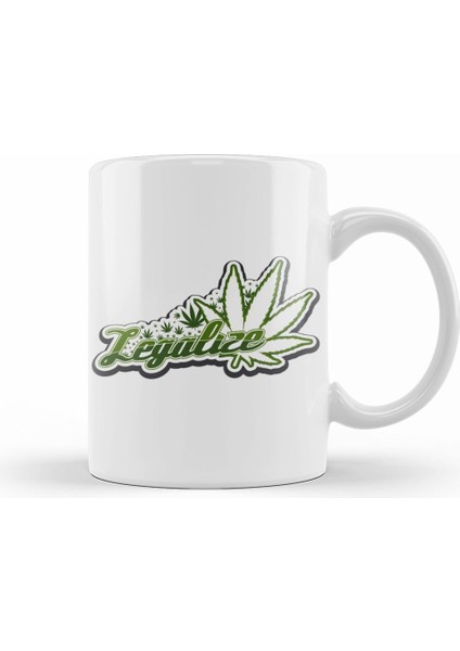 Legalize Weed Marijuana Cannabis 01 Kupa Bardak Porselen