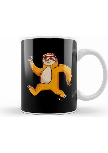 Funny Sloth Running & Sweating Headband Athlete Kupa Bardak Porselen