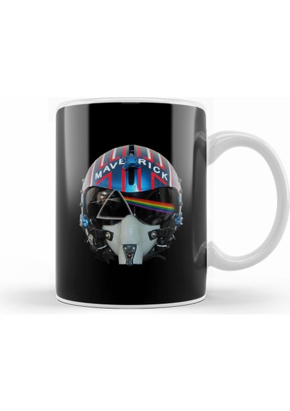 Dark Side Of The Maverick Helmet Top Gun Kupa Bardak Porselen