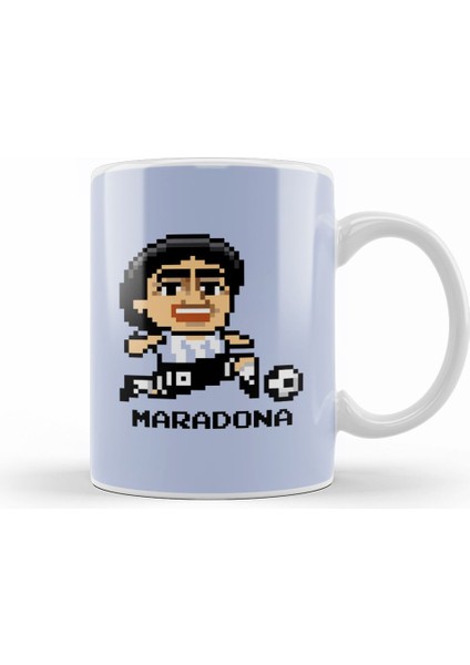 Diego Maradona Pixel Character Kupa Bardak Porselen