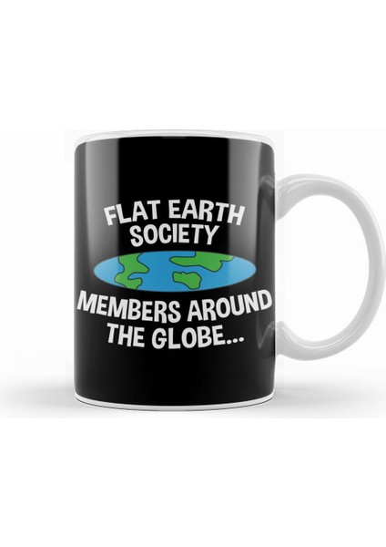 Flat Earth Society Members Around The Globe Kupa Bardak Porselen