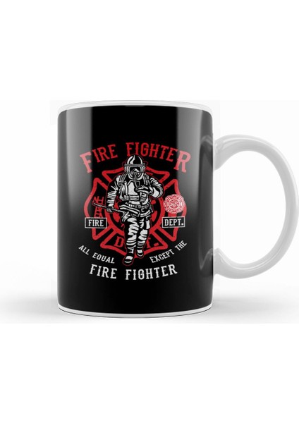Fire Fighter Department Kupa Bardak Porselen