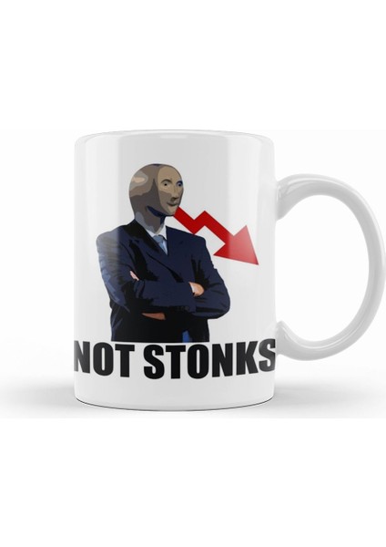 Not Stonks Kupa Bardak Porselen