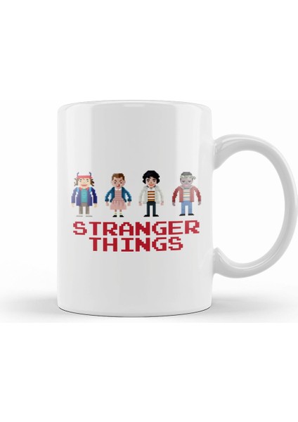 The Kids Of Stranger Things Pixellated Kupa Bardak Porselen