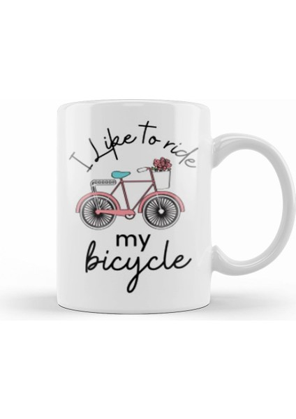 I Love My Husband Couple Bicycle Kupa Bardak Porselen