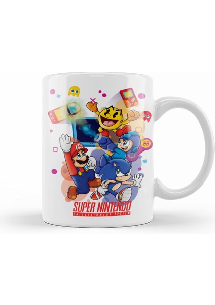 Süper Mario Smash Super Nntendo Kupa Bardak Porselen