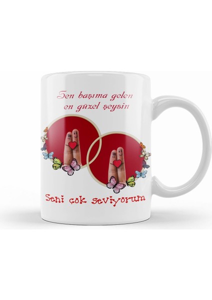 Sevgililer Günü Sevgiliye Hediye 052 Kupa Bardak Porselen