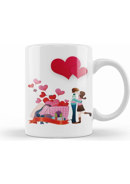 Sevgililer Günü Sevgiliye Hediye 080 Kupa Bardak Porselen