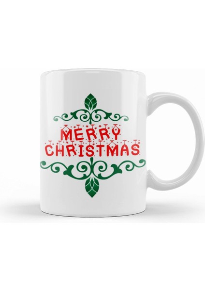 Yılbaşı Yeni Yıl Konseptli Merry Christmas 012 Kupa Bardak Porselen