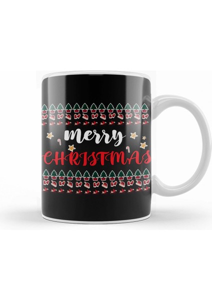 Yılbaşı Yeni Yıl Konseptli Merry Christmas 019 Kupa Bardak Porselen