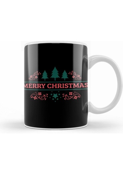 Yılbaşı Yeni Yıl Konseptli Merry Christmas 02 Kupa Bardak Porselen