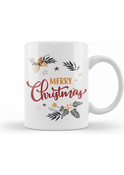 Yılbaşı Yeni Yıl Konseptli Merry Christmas 018 Kupa Bardak Porselen