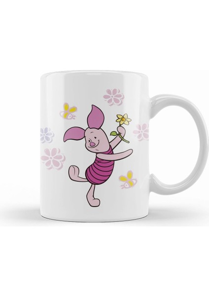 Winnie Pooh Piglet 3 Kupa Bardak Porselen