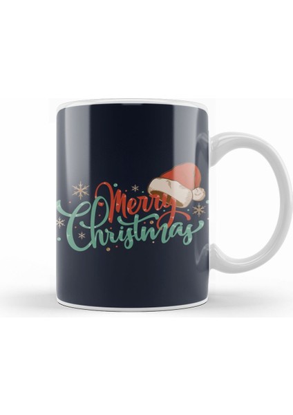 Yılbaşı Yeni Yıl Konseptli Merry Christmas 05 Kupa Bardak Porselen