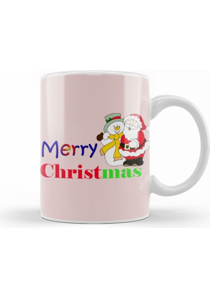 Yılbaşı Yeni Yıl Konseptli Merry Christmas Noel Baba 01 Kupa Bardak Porselen