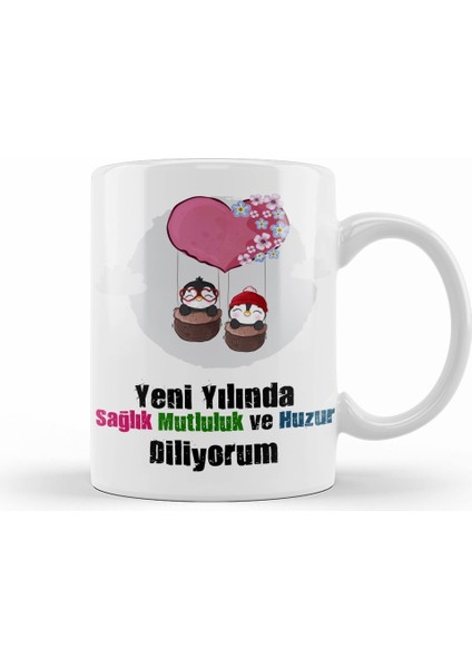 Yılbaşı Yeni Yıl Konseptli Mutlu Yıllar Hediye 06 Kupa Bardak Porselen