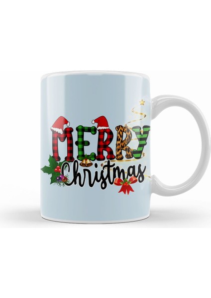 Yılbaşı Yeni Yıl Konseptli Merry Christmas 026 Kupa Bardak Porselen