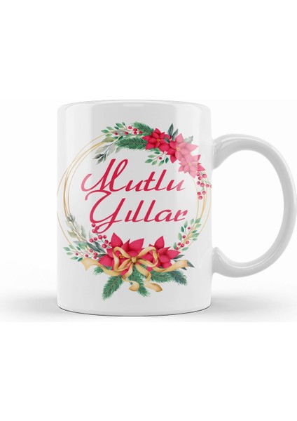 Yılbaşı Yeni Yıl Konseptli Mutlu Yıllar Hediye 013 Kupa Bardak Porselen