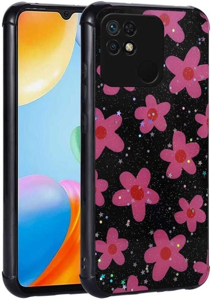 Xiaomi Poco C40 Kılıf Kamera Korumalı Simli Renkli Tasarım Silikon