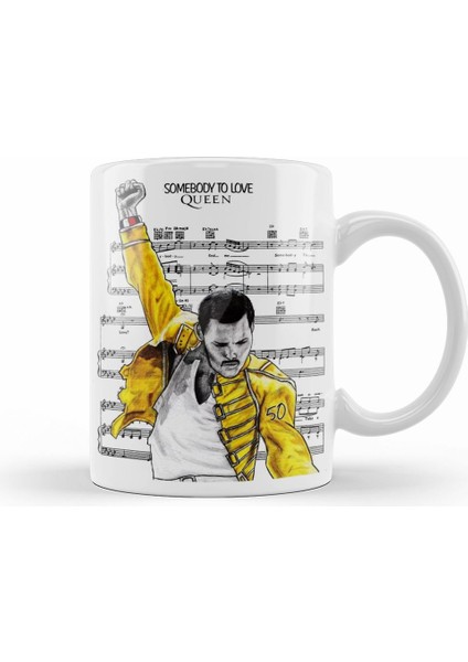 Queen Freddie Mercury Kupa Bardak Porselen