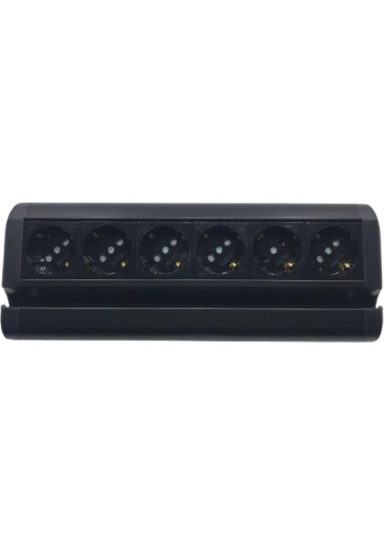 12 Modül Açılı Alüminyum Priz Kasası Seti Siyah Dolu 5V 2.1A Type-C/Usb Şarj -45*45Şebeke Priz