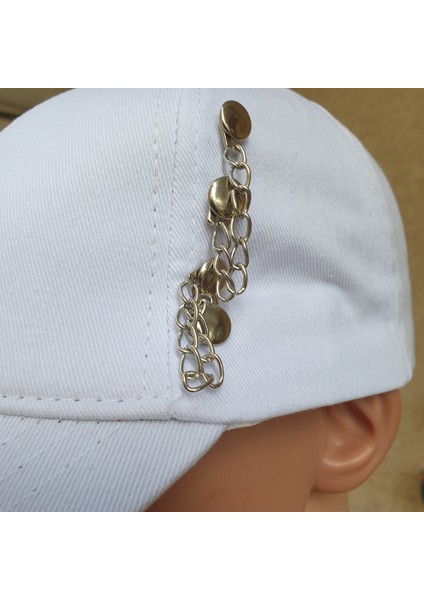 Beyaz, Piercingli, Zincir Detaylı Gotik Şapka, Kep fiyatları