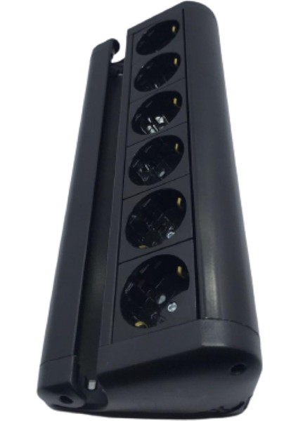 12 Modül Açılı Alüminyum Priz Kasası Seti Siyah Dolu 5V 2.1A Type-C/Usb Şarj -45*45Şebeke Priz