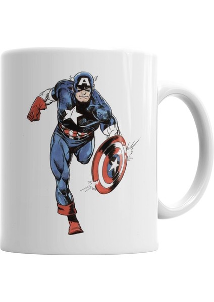 Captain America Splash Art Kupa Bardak Porselen