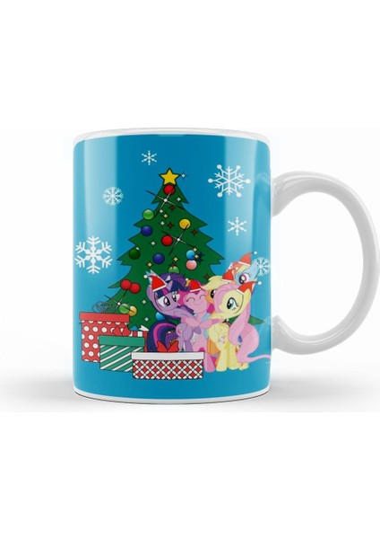 My Little Pony Around The Christmas Tree Kupa Bardak Porselen