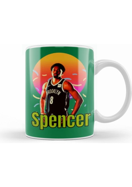Spencer Dinwiddie Vintage Art Legend Basketball Gift Kupa Bardak Porselen