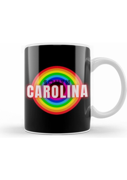 South Carolina State Flag Gift Vintage Retro Rainbow Style Kupa Bardak Porselen