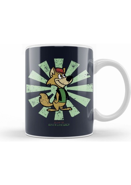 Ding A Ling Wolf Retro Japanese Kupa Bardak Porselen
