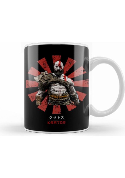 Kratos Retro Japanese God Of War Kupa Bardak Porselen