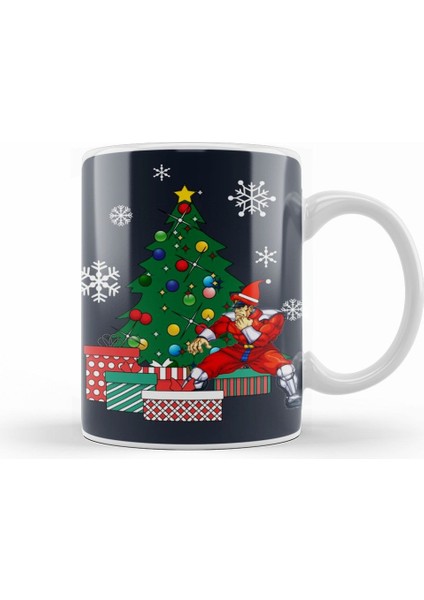 M Bison Around The Christmas Tree Street Fighter Kupa Bardak Porselen