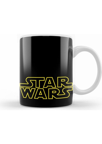 Star Wars Logo Siyah Zemin Kupa Bardak Porselen