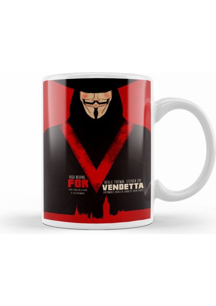 V For Vendetta Kupa Bardak Porselen