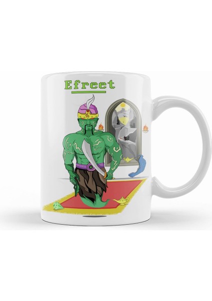 Efreet Djin War Green Faction Kupa Bardak Porselen