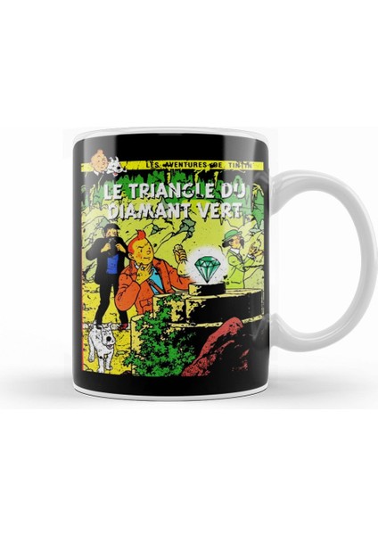 The Adventures Of Tintin L'etoile Mysterieuse Vintage Style Cover Kupa Bardak Porselen