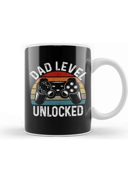 Dad Level Unlocked Gaming New Dad Baby Announcement Fathers Day Daddy To Be Video Game First 05 Kupa Bardak Porselen