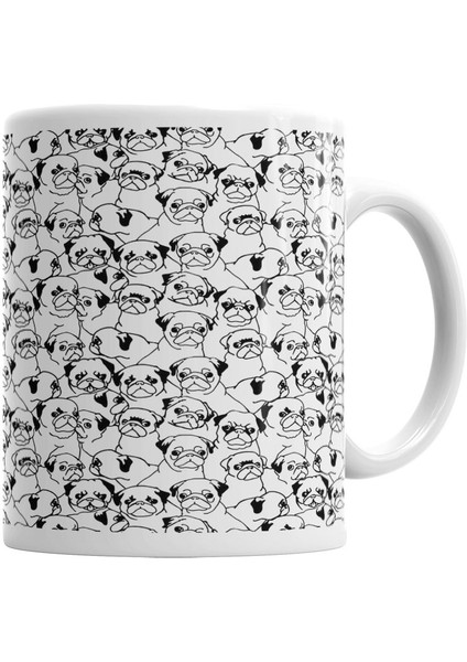 Pug Köpek Kupa Bardak Porselen
