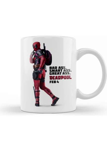 Deadpool Badass Smartass Greatass Funny Joke Deadpool Parody 01 Kupa Bardak Porselen