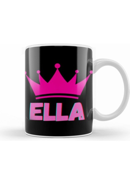 Ella Name Personalized Custom Vintage Retro Rainbow Style Design Gift Baby Gift For Her Kupa Bardak Porselen