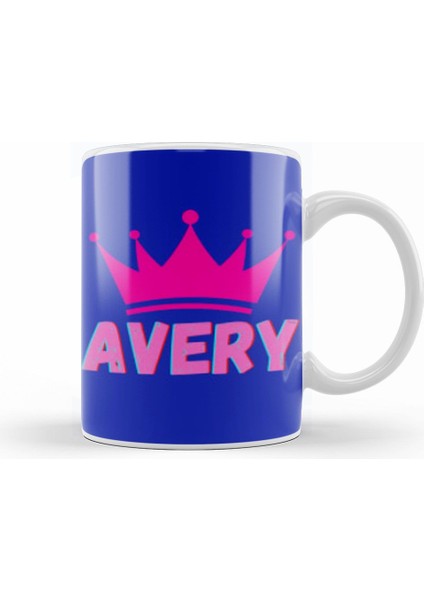 Avery Name Personalized Custom Vintage Retro Rainbow Style Design Gift Baby Gift For Her Kupa Bardak Porselen