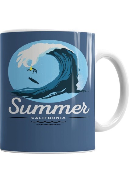 Summer California Waves Kupa Bardak Porselen