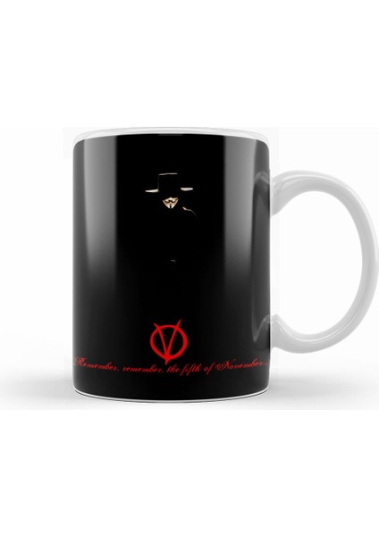V For Vendetta Remember Kupa Bardak Porselen