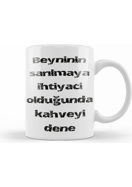 Komik Söz Ihtiyacın Olduğunda Kahveyi Dene Kupa Bardak Porselen